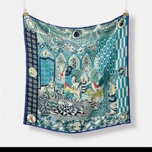 Vibrant silk print scarf